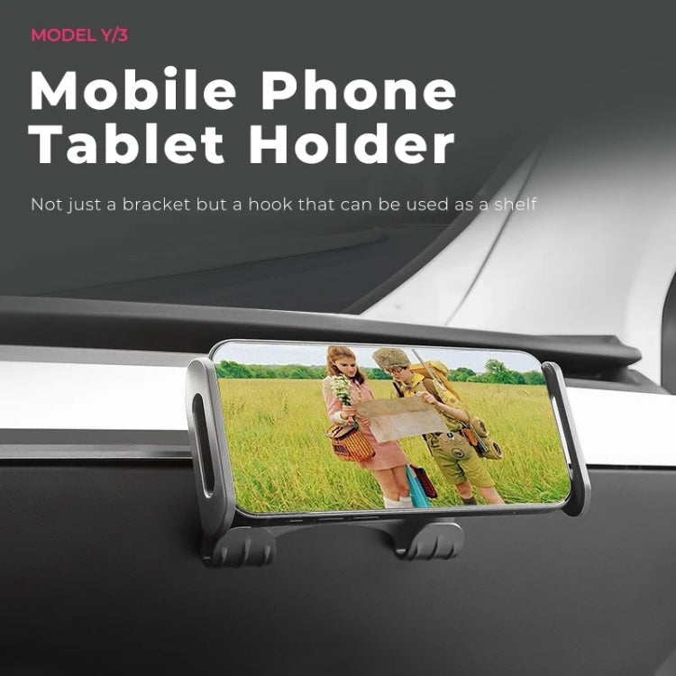For Tesla Model 3 / Y Car Co-pilot Glove Box Hook Phone Tablet Holder