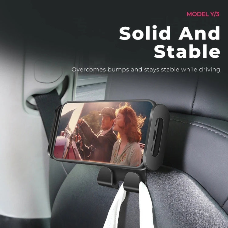 For Tesla Model 3 / Y Car Co-pilot Glove Box Hook Phone Tablet Holder