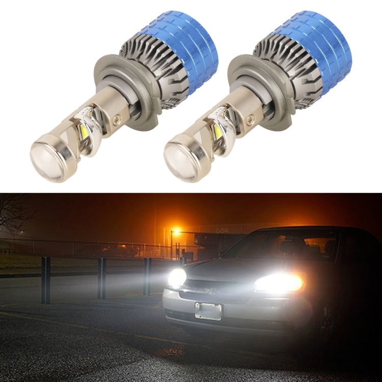 Pair 55W 6000lm 6000K Car LED Mini Lens Headlight Bulb