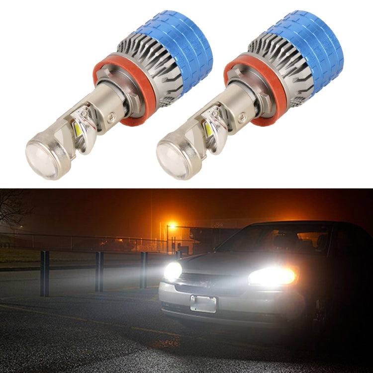 Pair 55W 6000lm 6000K Car LED Mini Lens Headlight Bulb