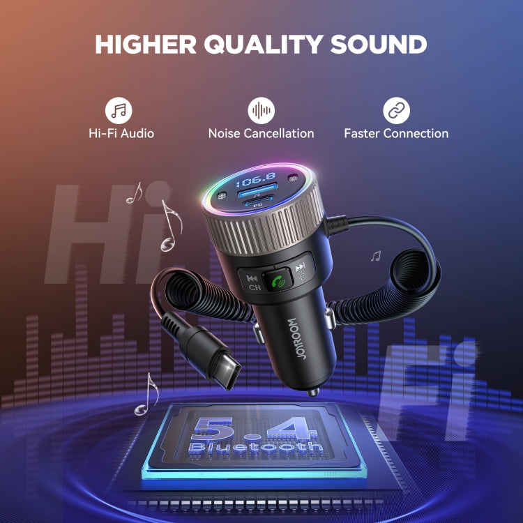 JOYROOM JR-CCB02 Car Bluetooth 5.4 Wireless Transmitter MP3 Player