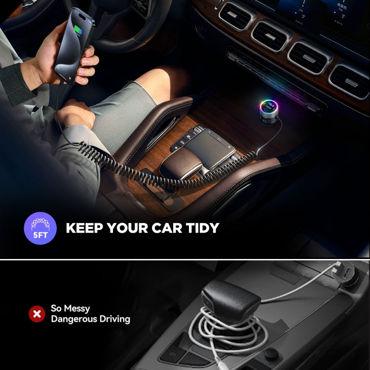 JOYROOM JR-CCB02 Car Bluetooth 5.4 Wireless Transmitter MP3 Player