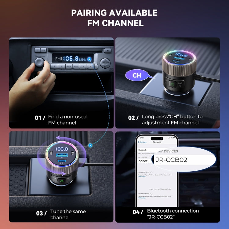 JOYROOM JR-CCB02 Car Bluetooth 5.4 Wireless Transmitter MP3 Player