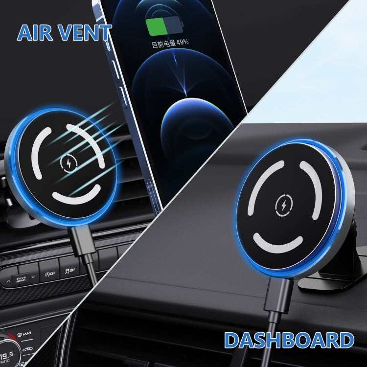 M68 15W Magnetic QI Standard Wireless Charging Car Holder