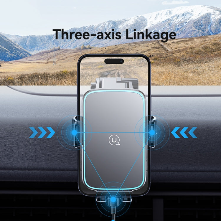 USAMS CD229 15W Accurate Aligment Wireless Charging Car Phone Holder with Suction Cup