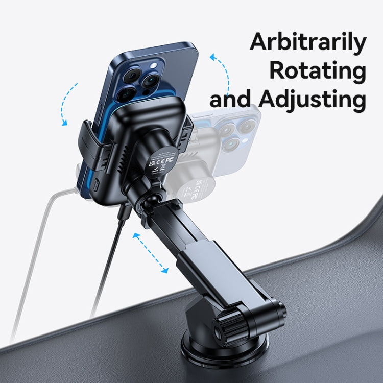USAMS CD229 15W Accurate Aligment Wireless Charging Car Phone Holder with Suction Cup