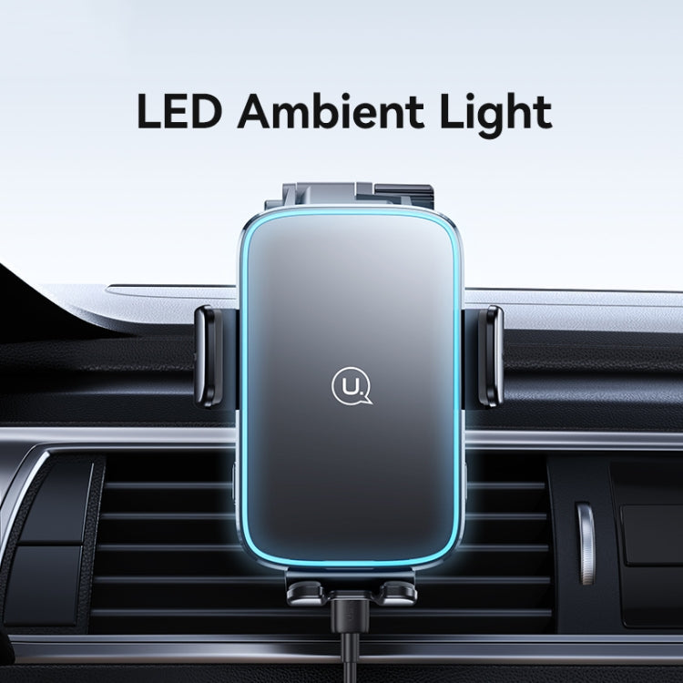 USAMS CD229 15W Accurate Aligment Wireless Charging Car Phone Holder with Suction Cup