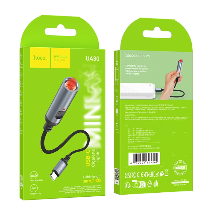 hoco UA30 Type-C mini Cigarette Lighter, 6942007625555