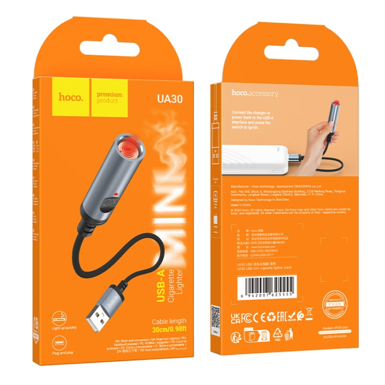 hoco UA30 USB mini Cigarette Lighter, 6942007625562