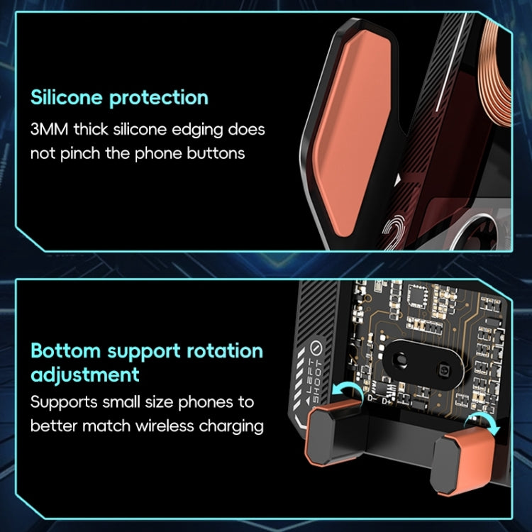 WEKOME WP-U208 15W Mechanical Transparent Wireless Charging Car Holder