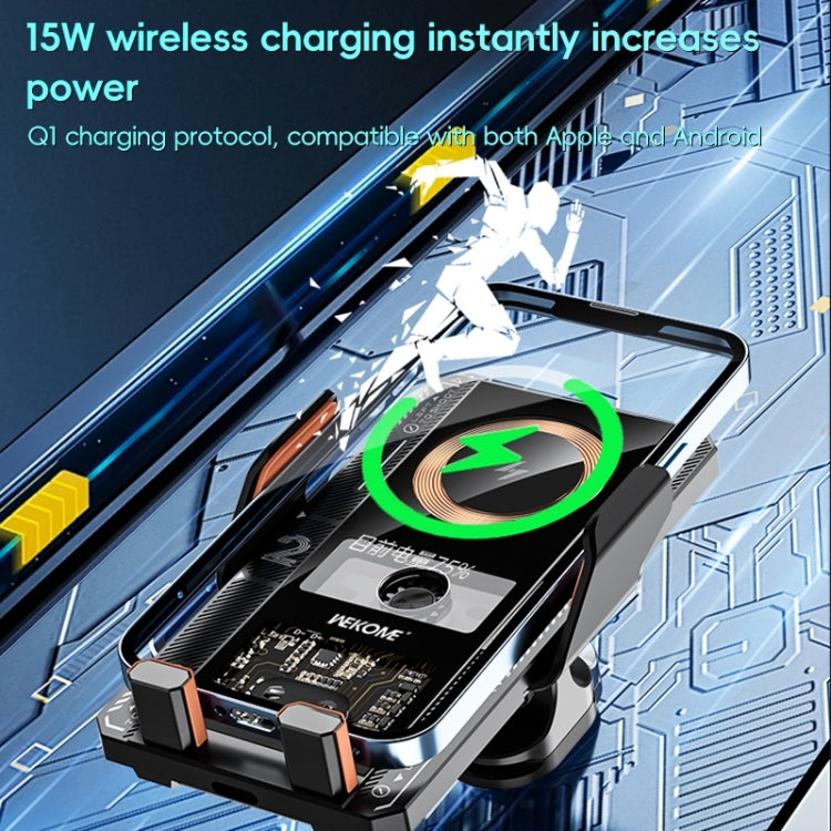 WEKOME WP-U208 15W Mechanical Transparent Wireless Charging Car Holder