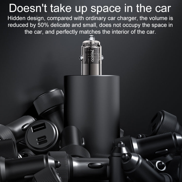 Yesido Y69 PD30W Dual USB-C / Type-C Zinc Alloy Mini Car Charger
