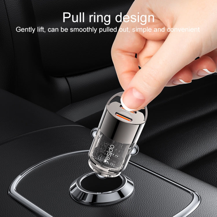 Yesido Y69 PD30W Dual USB-C / Type-C Zinc Alloy Mini Car Charger