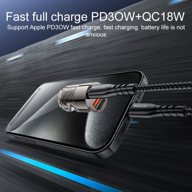 Yesido Y68 PD30W Type-C + QC18W USB Zinc Alloy Mini Car Charger