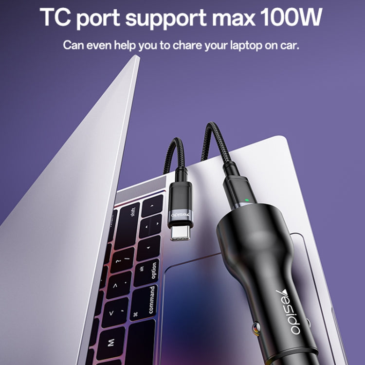 Yesido Y65 PD100W Type-C + QC18W USB Super Fast Car Charger
