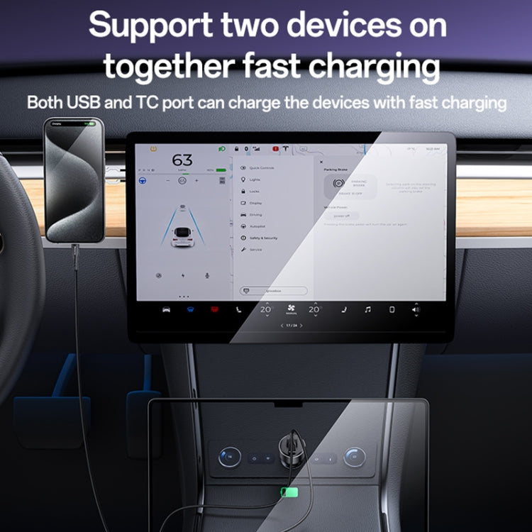 Yesido Y65 PD100W Type-C + QC18W USB Super Fast Car Charger