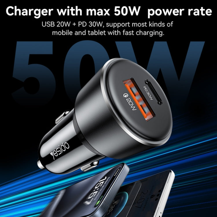 Yesido Y64 PD30W Type-C + QC20W USB Super Fast Car Charger
