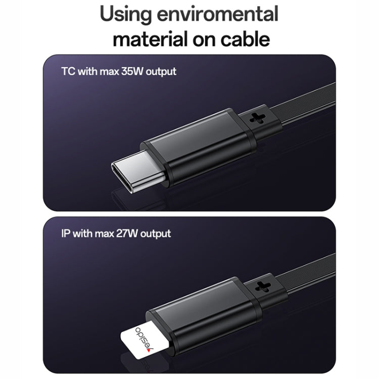 Yesido Y61 53W Type-C + 8 Pin Retractable Cable 3 in 1 Car Charger