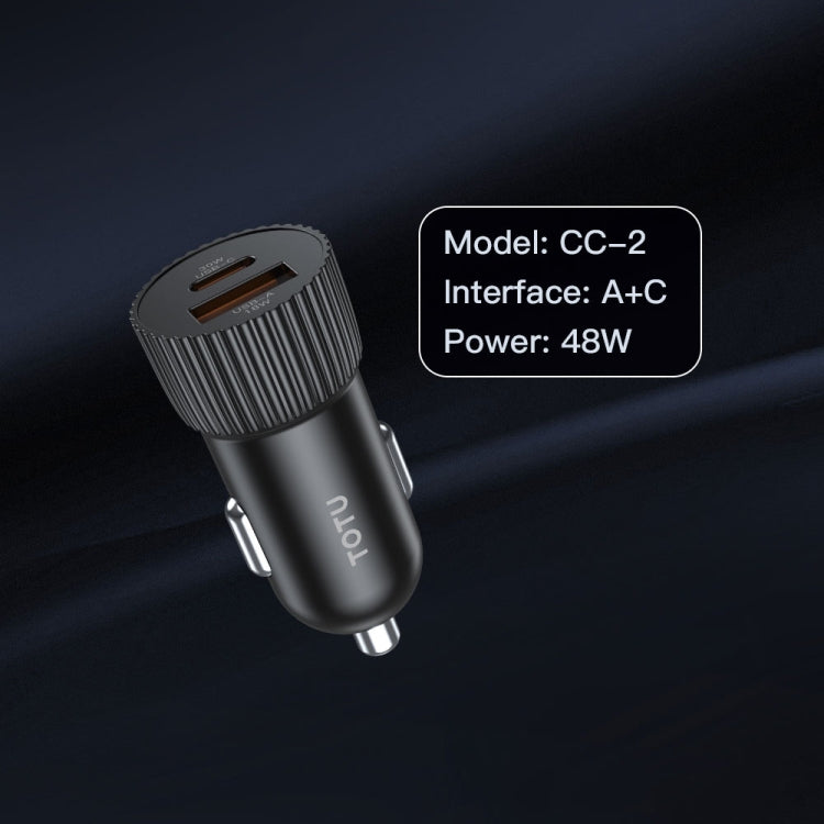 TOTU CC-2 48W USB-A and Type-C Ports Fast Charging Car Charger
