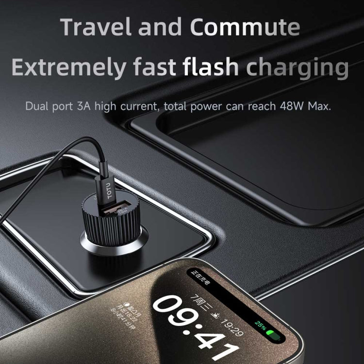 TOTU CC-2 48W USB-A and Type-C Ports Fast Charging Car Charger