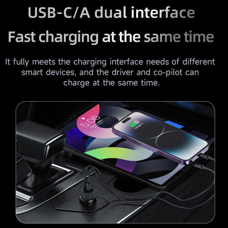 TOTU CC-2 48W USB-A and Type-C Ports Fast Charging Car Charger