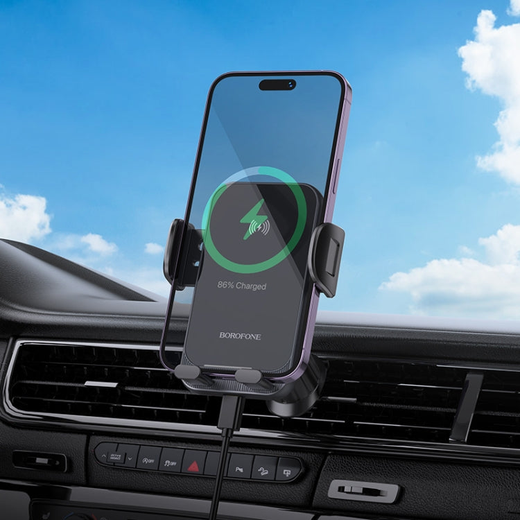 Borofone H220 Leader Car Air Outlet Automatic Induction Wireless Fast Charging Phone Holder