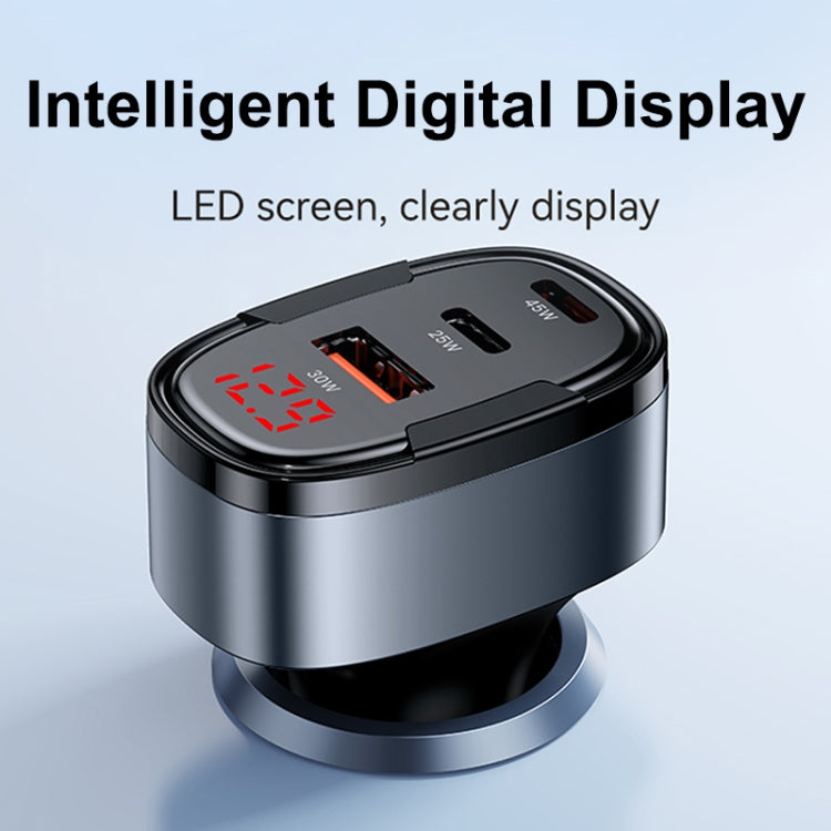 USAMS CC257 C42 100W USB, Type-C, 8 Pin Three Ports Car Fast Charger