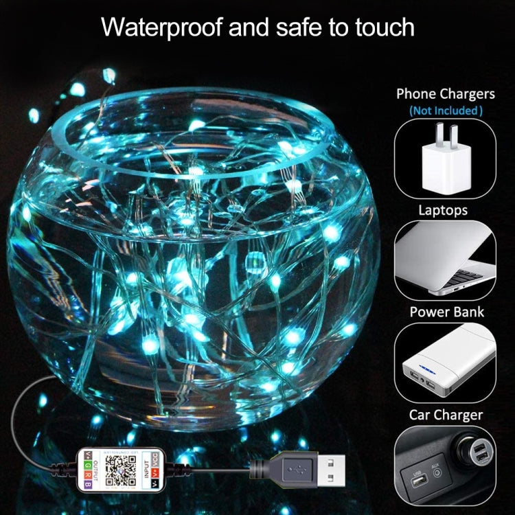 RGB USB  LED Copper Wire Light String Holiday Decoration Light String Bluetooth Mobile APP Control