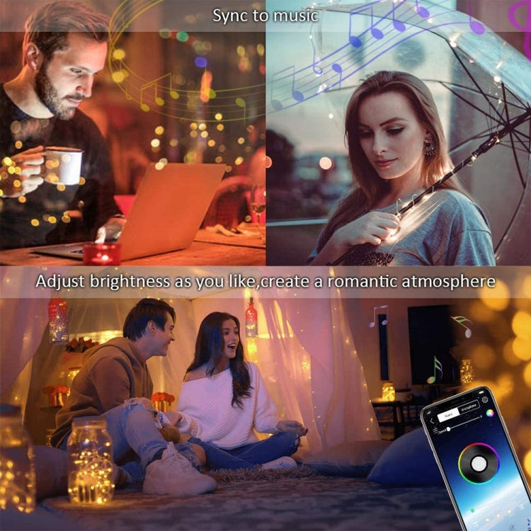 RGB USB  LED Copper Wire Light String Holiday Decoration Light String Bluetooth Mobile APP Control