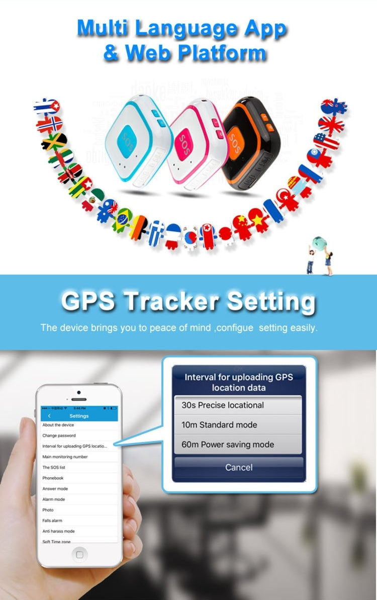 V28 Necklace Style GSM Mini LBS WiFi AGPS Tracker SOS Communicator