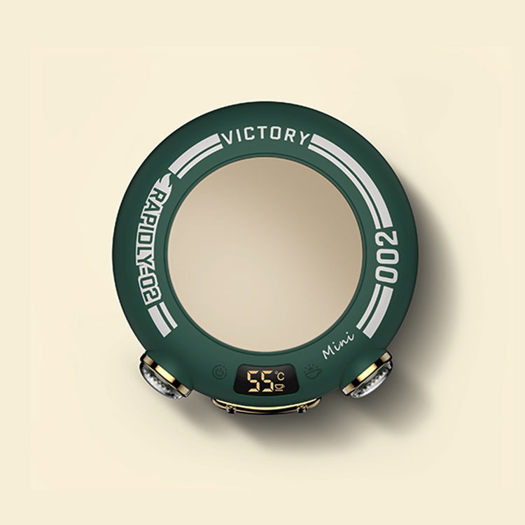 MN030 20W 110-220V Small Green Warm Coaster with LED Digital Display & Night Light, CN Plug
