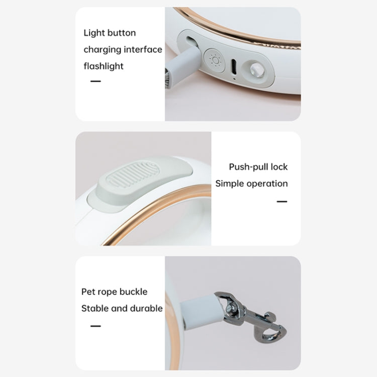 S62 Small and Medium Dog with Light Automatic Retractable Dog Leash, Length: 3m
