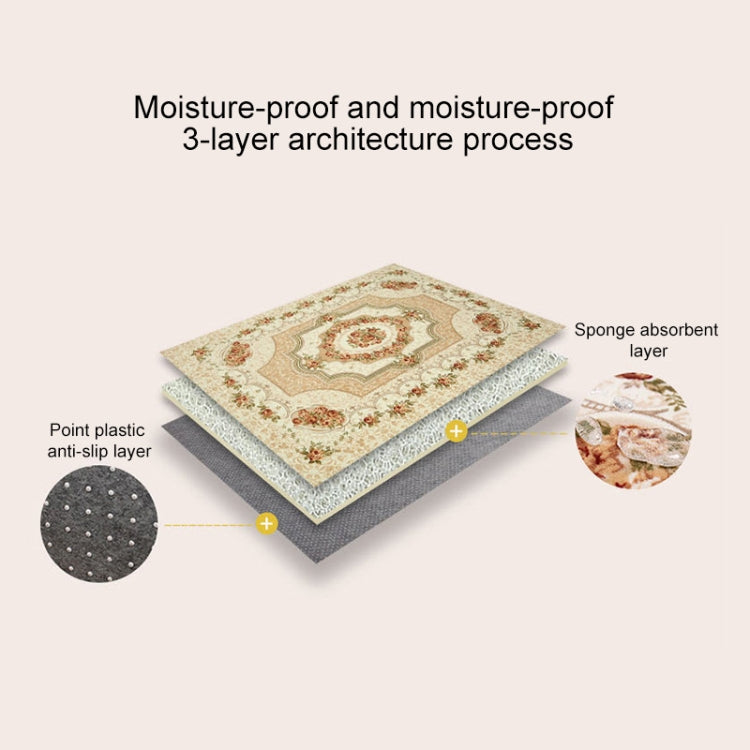 Rose Pattern Fuzzy Living Room Carpet Bedroom Bedside Mat, Size: 1.2m x 1.8m