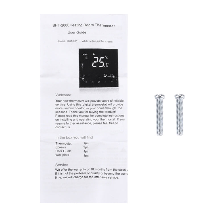 BAC-2000 Central Air Conditioning Type Touch LCD Digital 2-pipe Fan Coil Unit Room Thermostat, Display Fan Speed / Clock / Temperature  / Time / Week / Heat etc.