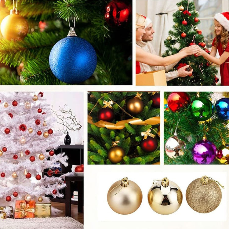 24 PCS 4cm Plating Plastic Christmas Tree Decorations Hanging String Ball, Random Color Delivery