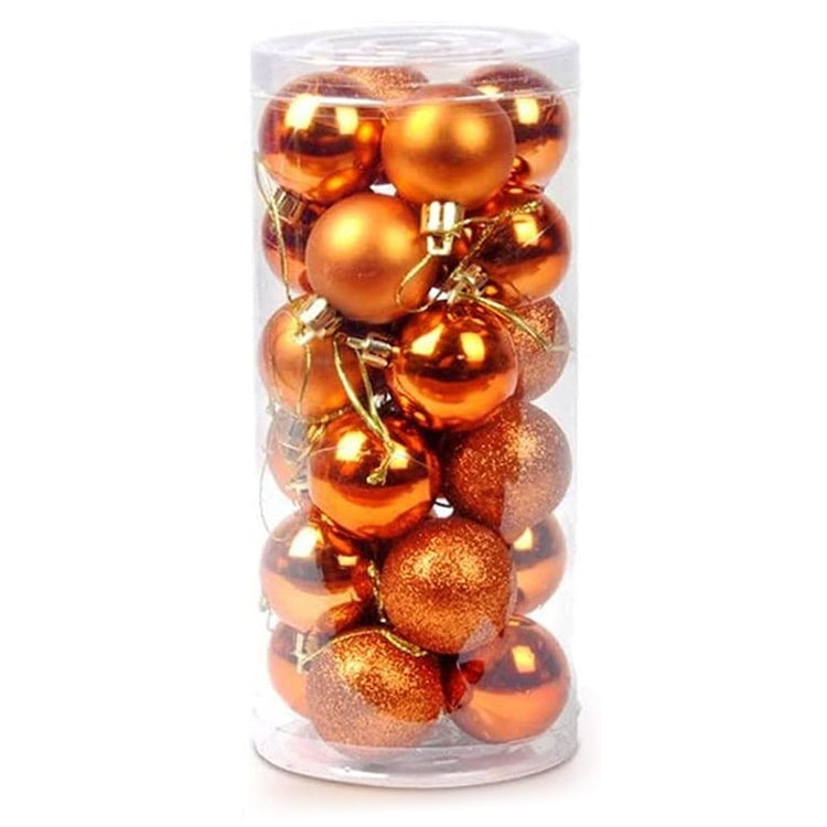 24 PCS 6cm Plating Plastic Christmas Tree Decorations Hanging String Ball, Random Color Delivery