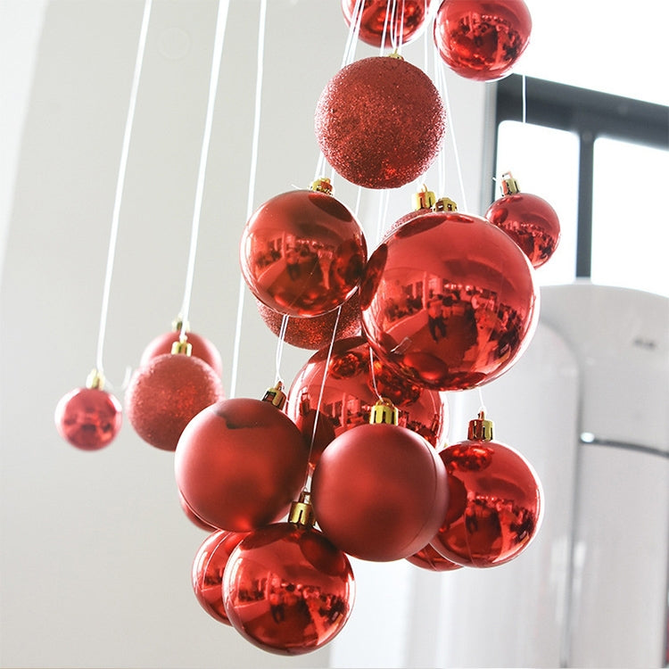 24 PCS 6cm Plating Plastic Christmas Tree Decorations Hanging String Ball, Random Color Delivery
