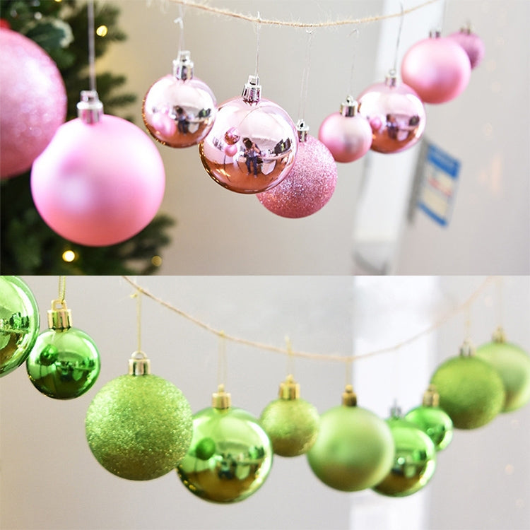24 PCS 6cm Plating Plastic Christmas Tree Decorations Hanging String Ball, Random Color Delivery