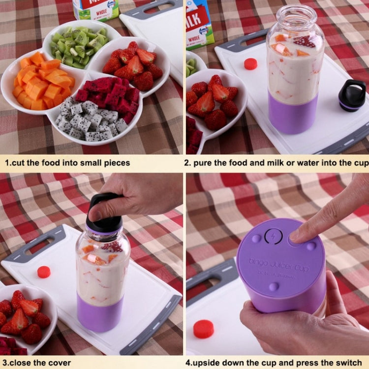 Bingo 500ml Mini Portable USB Rechargeable Electric Juicer Cup  Juicer Blender, 22000 Revolutions Per Minute