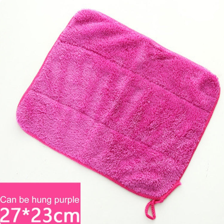 Bamboo Fiber Washing Dish Towel Kitchen Cleaning Cloth Double-Sided Scouring Cloth Water Absorption Non-Stick Oil,Can Hang,Random Color Delivery
