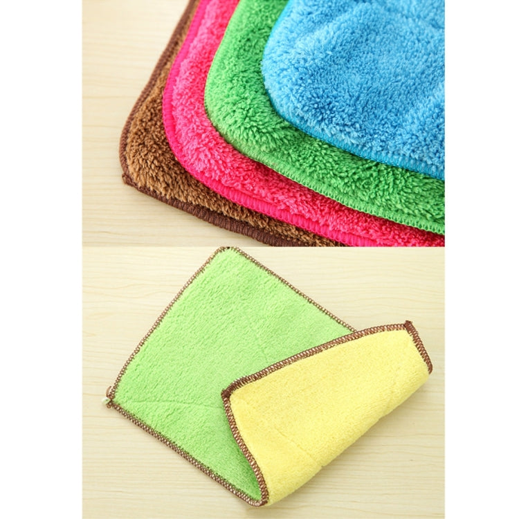 Bamboo Fiber Washing Dish Towel Kitchen Cleaning Cloth Double-Sided Scouring Cloth Water Absorption Non-Stick Oil,Can Hang,Random Color Delivery