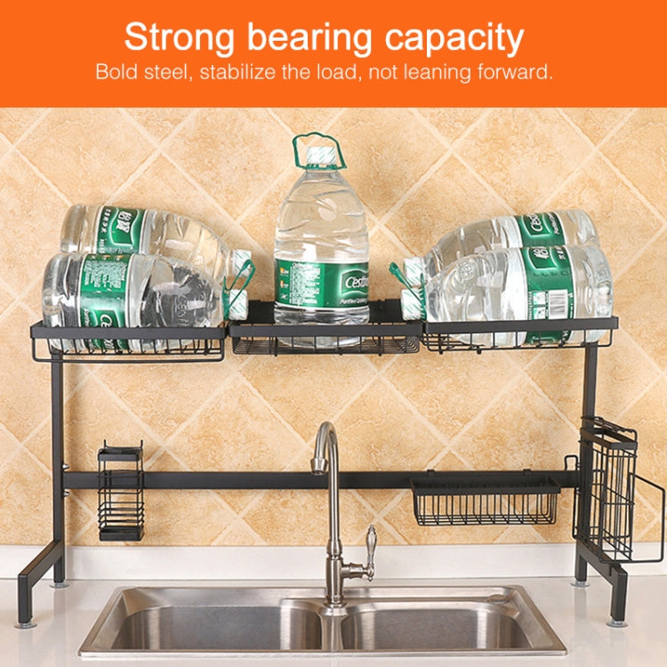 62cm Stainless Steel Kitchen Bowl Dish Knife Chopping Block Chopsticks Drain Rack Storage Holder, Deluxe Version