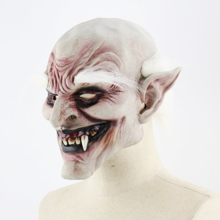 Halloween Festival Party Latex White-browed Monster Frightened Mask Headgear, with Hair
