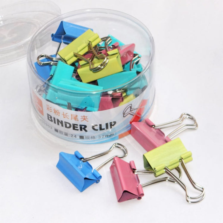 24pcs/Box Long Tail Ticket Clip Iron Clip File Clip, Random Color Delivery