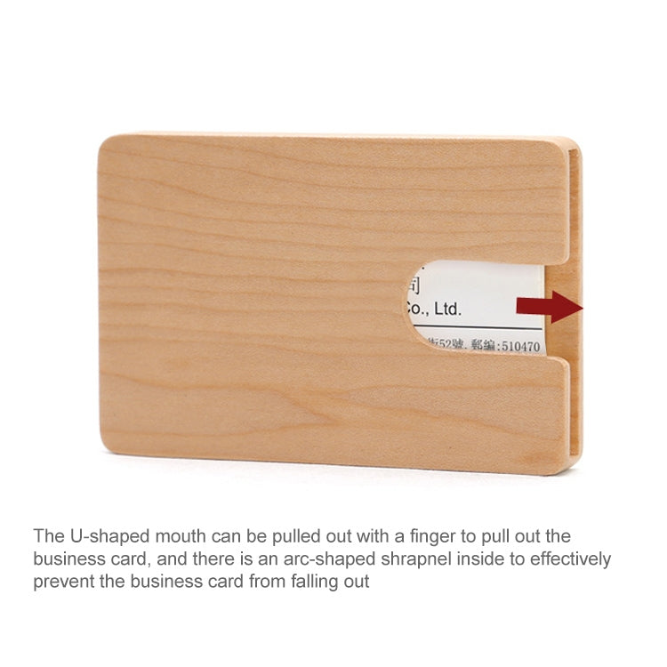 Business U-shaped Wooden Maple Card Holder Credit Card ID Case Holder