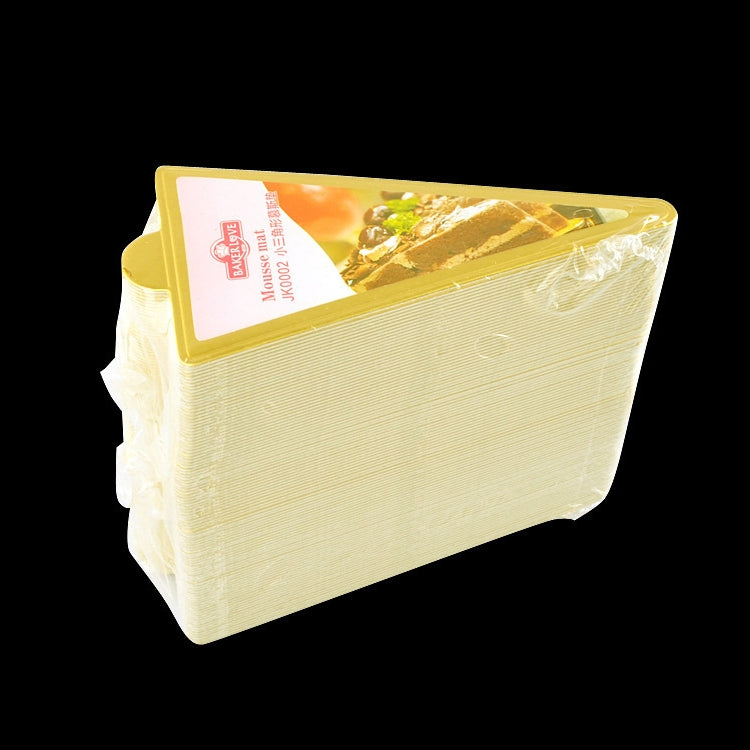 100 / Pack Small Triangle Cake Cardboard Pad Thick Rigid Golden Cake Mousse Cake Mat