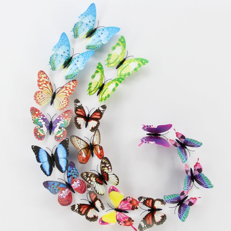10pcs Fashion Luminous Butterfly with Magnet Simulation Fridge Magnets Wall Sticker Garden Decoration, Random Color Delivery
