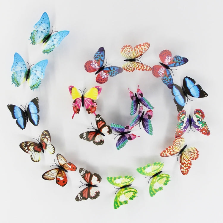 10pcs Fashion Luminous Butterfly with Magnet Simulation Fridge Magnets Wall Sticker Garden Decoration, Random Color Delivery