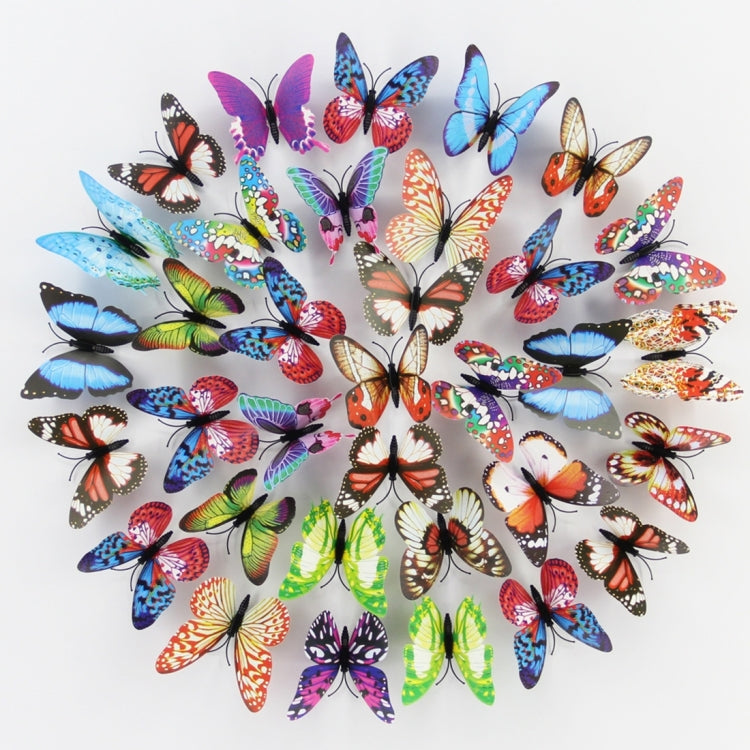 10pcs Fashion Luminous Butterfly with Magnet Simulation Fridge Magnets Wall Sticker Garden Decoration, Random Color Delivery