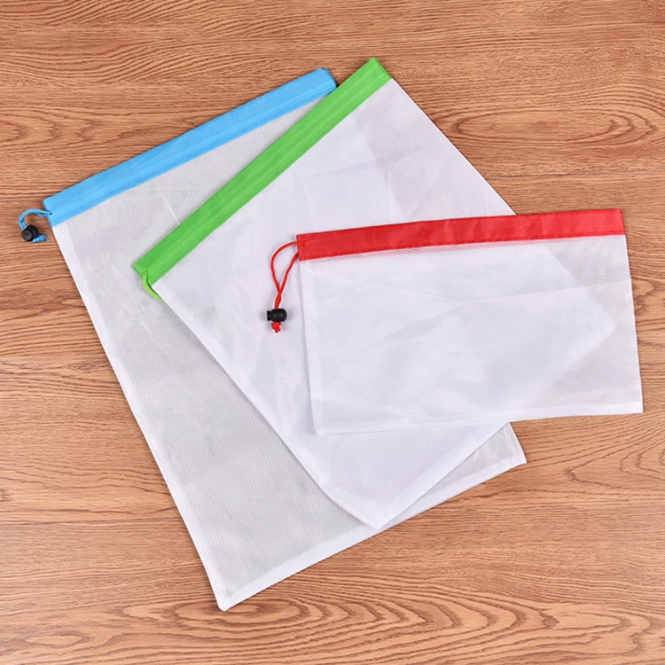 10 PCS Double-Stitched Strength Reusable Fruit Sandwich Pouch Mesh Storage Bags, Size: 30cm x 35cm, Random Color Delivery